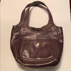 Brown leather Coach bag
